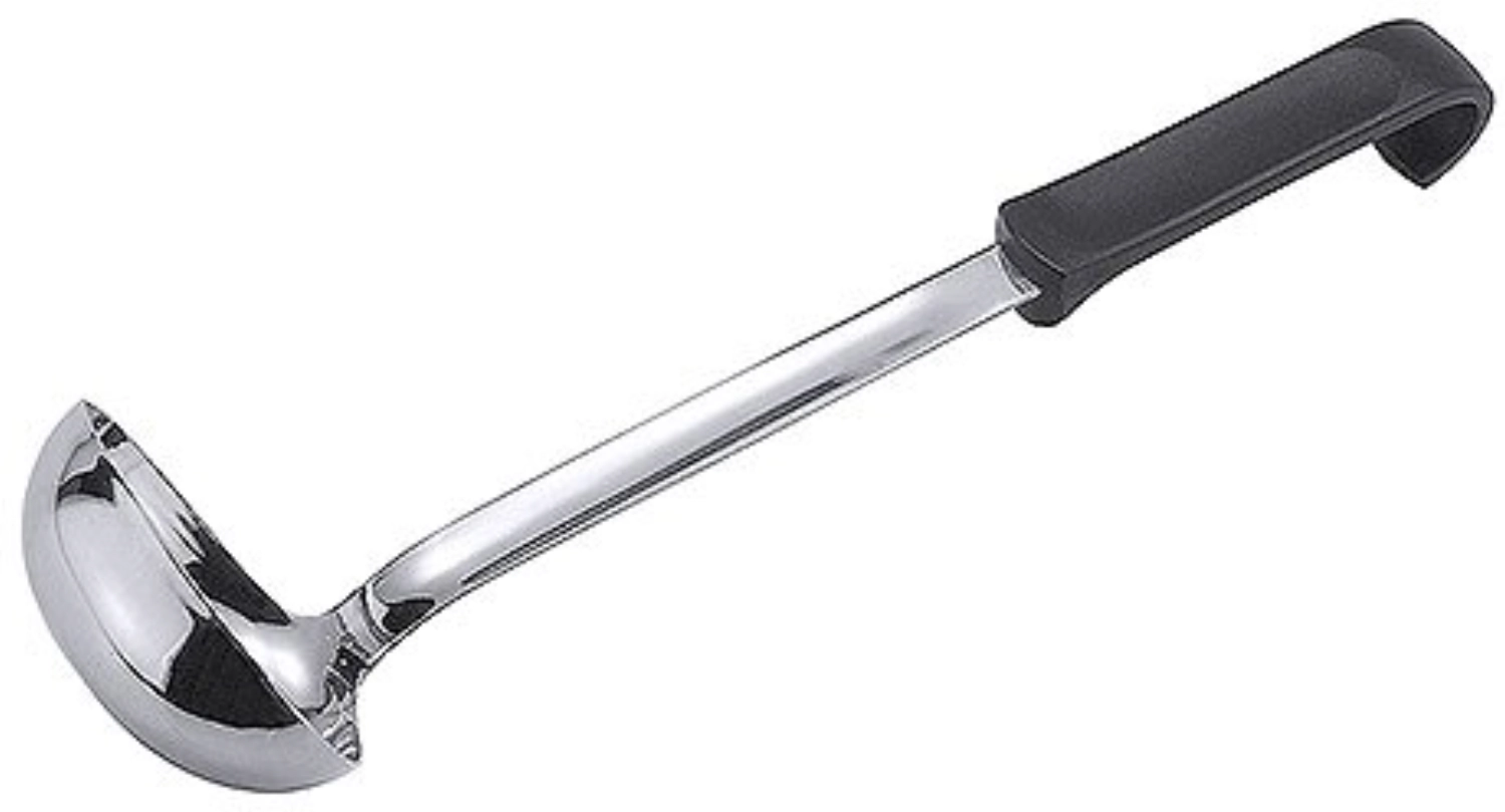 Suppenschöpfer 0.1 lt., L: 34cm, mit schwarzem ABS Griff