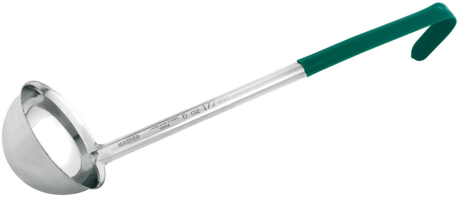 Louche inox 17.5cl m. pvc vert