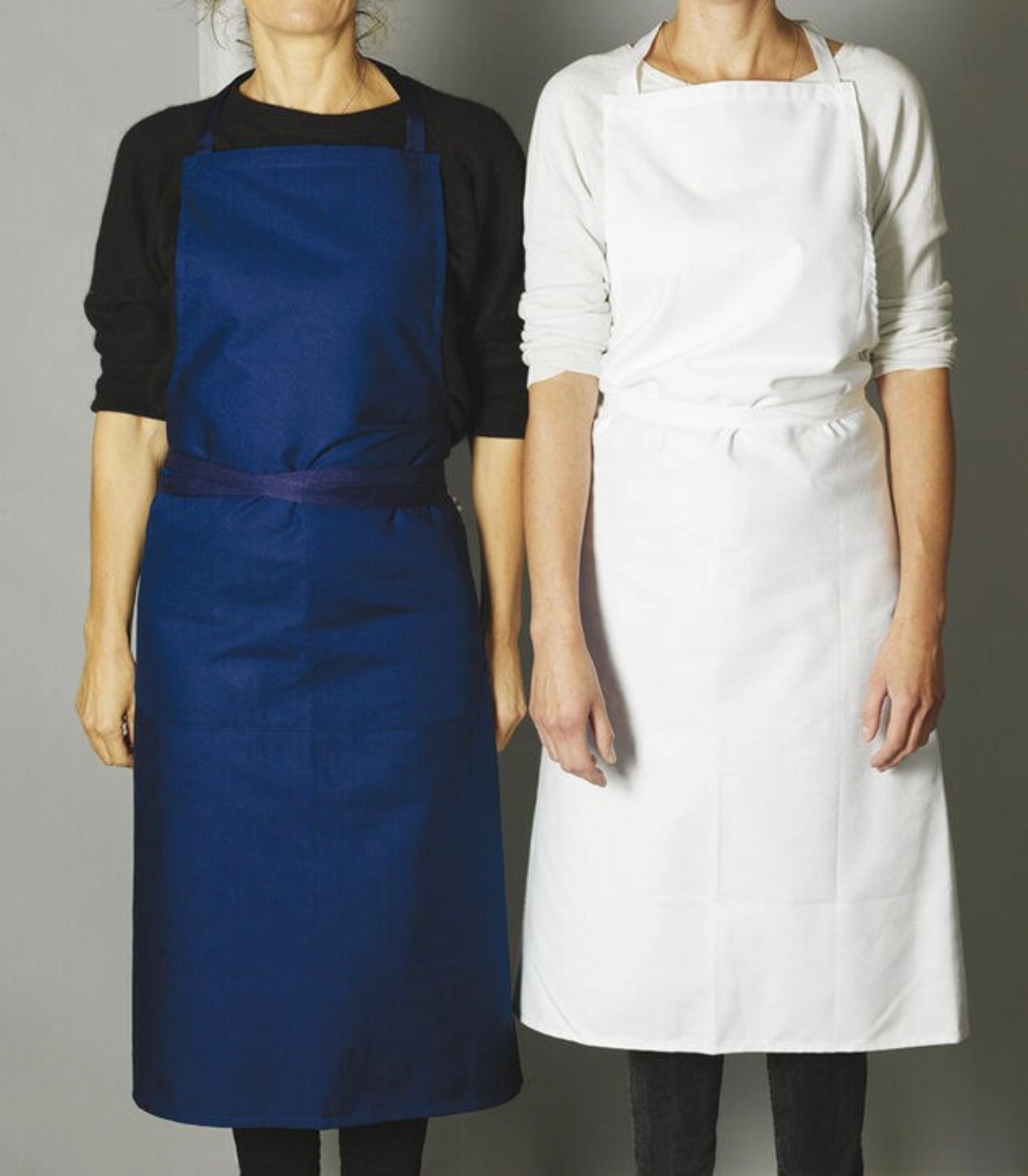 Tablier coton blc s-poch +bave