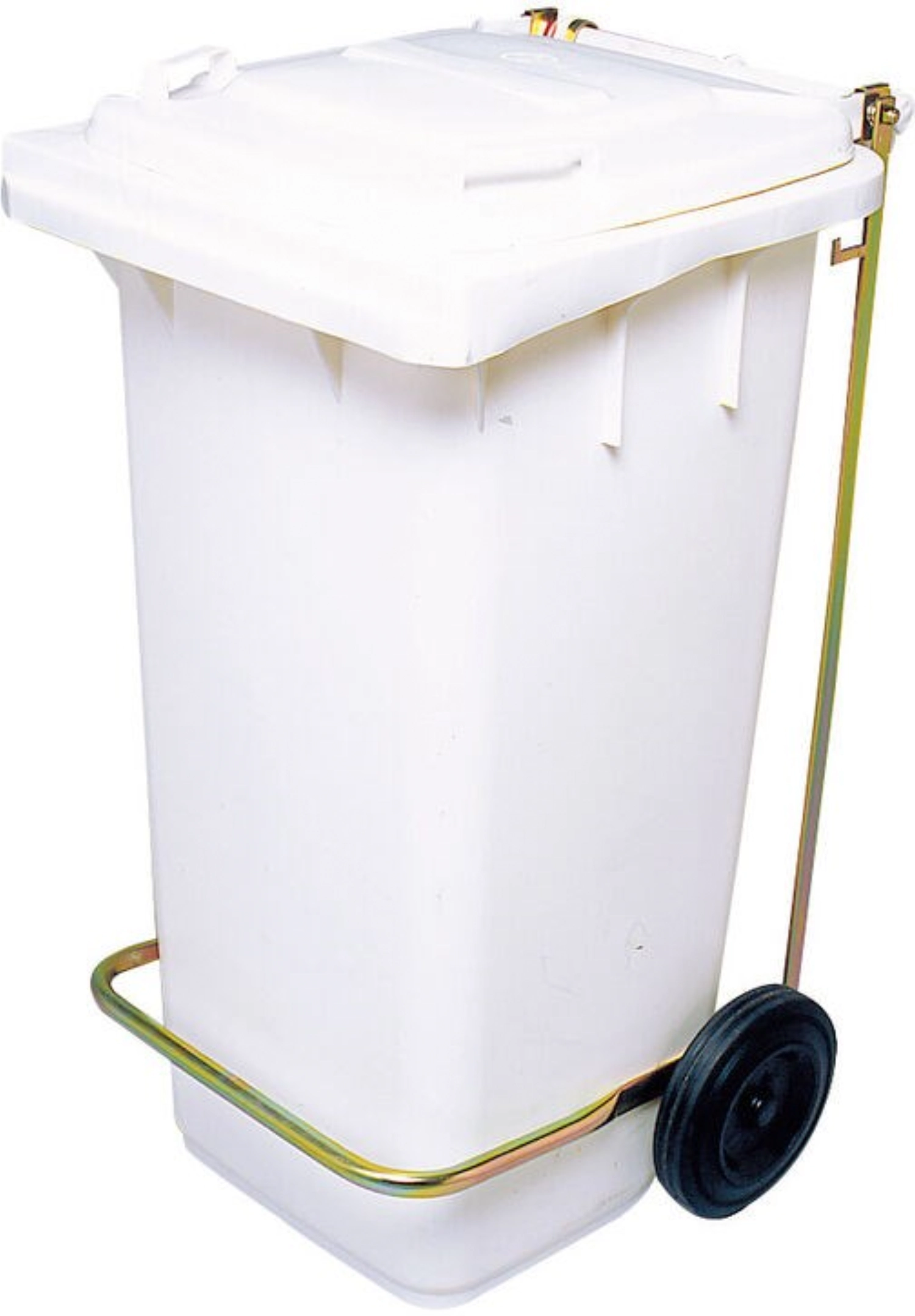 Fahrbare Mülltonne 120 L Weiss