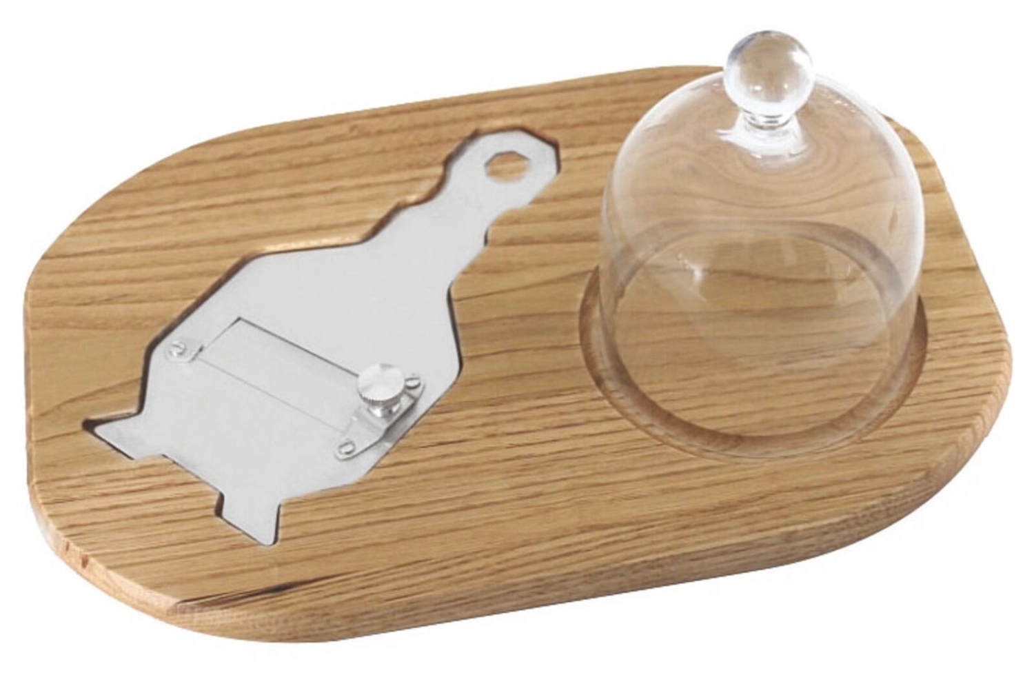 Service a truffes cm 30x20 bois châtaignier et cloche en ver