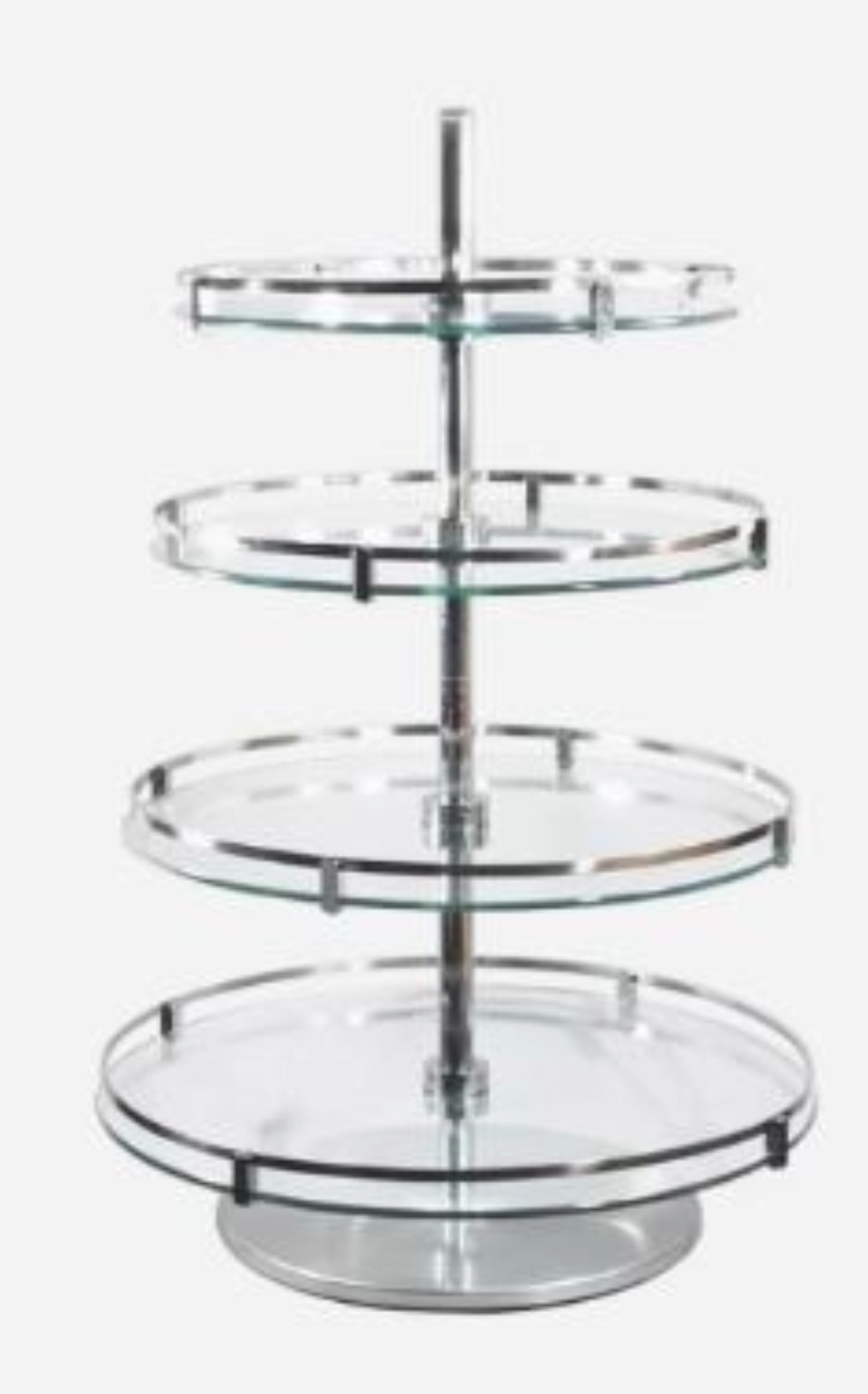 Support à verres 4 plateaux de 45/50/55/60cm H:94cm/71/49cm