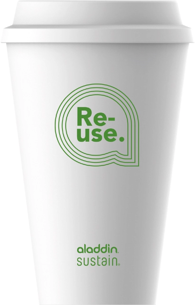 Aladdin re-use sustain cup & lid 0.35l graphic pack of 4 cof