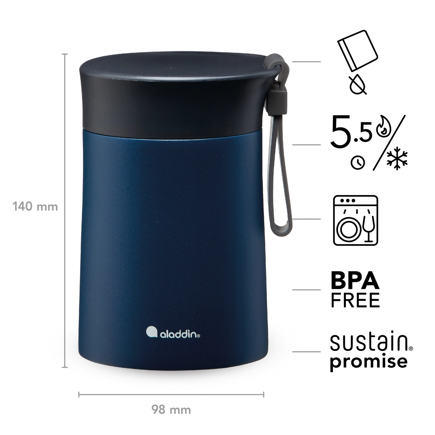 Bistro Thermavac Edelstahl Lunchbox 0.4L Deep Navy