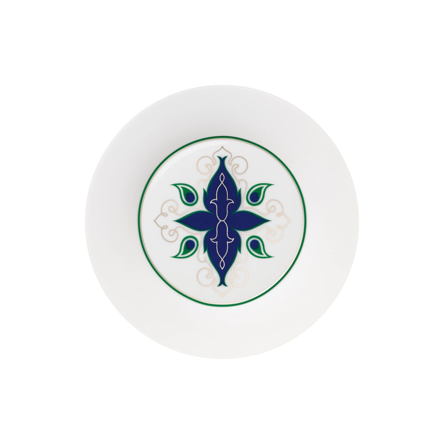 Alif Blue Green Gold Assiette à déjeuner