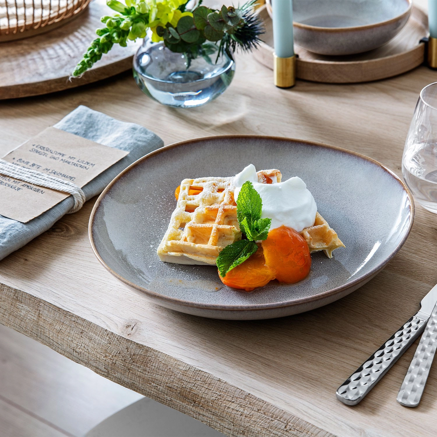 Lave beige Schale flach klein