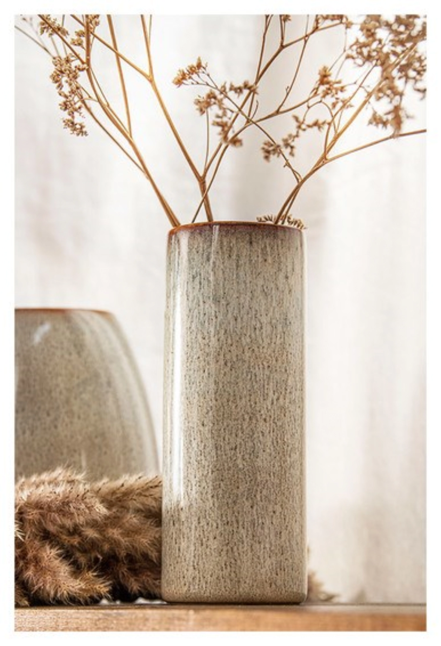 Lave Home Vase Cylinder beige klein