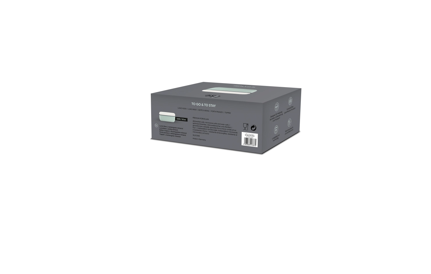 To Go & To Stay Lunchbox L eckig mineral