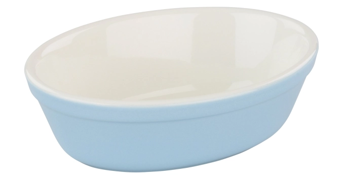 Keramik Auflauf-Kuchenform oval, 16.5x11x5cm, blau