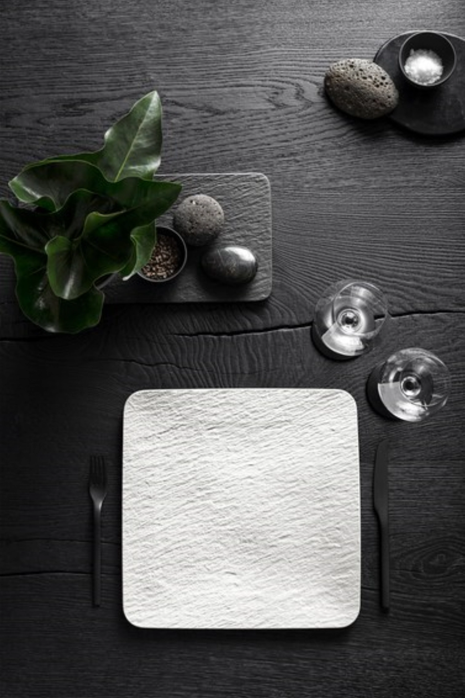 The Rock White Glacier Teller flach quadratisch