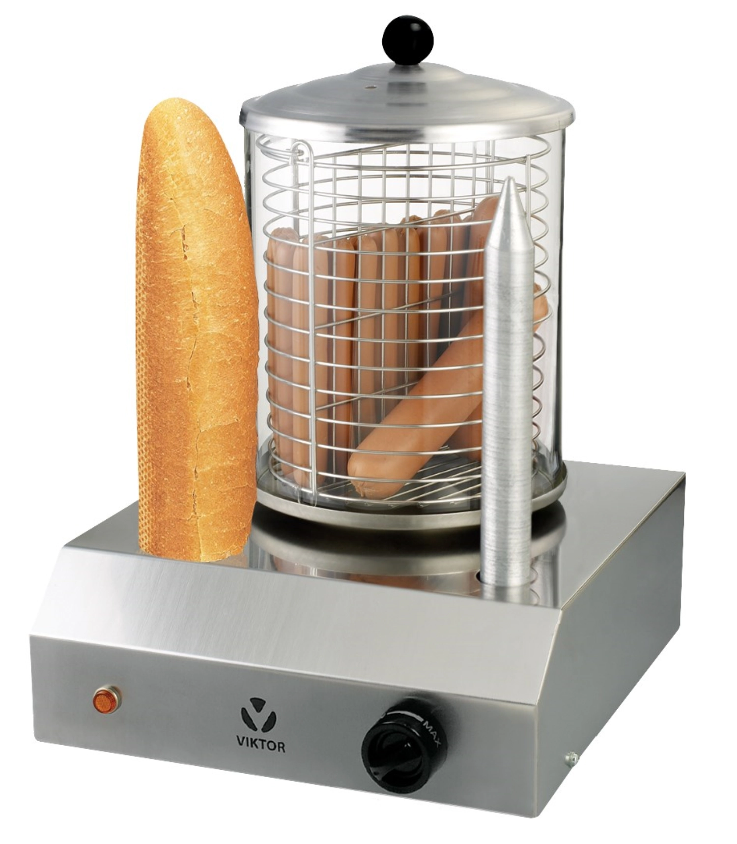Machine à hot dog avec 2 porte-pain