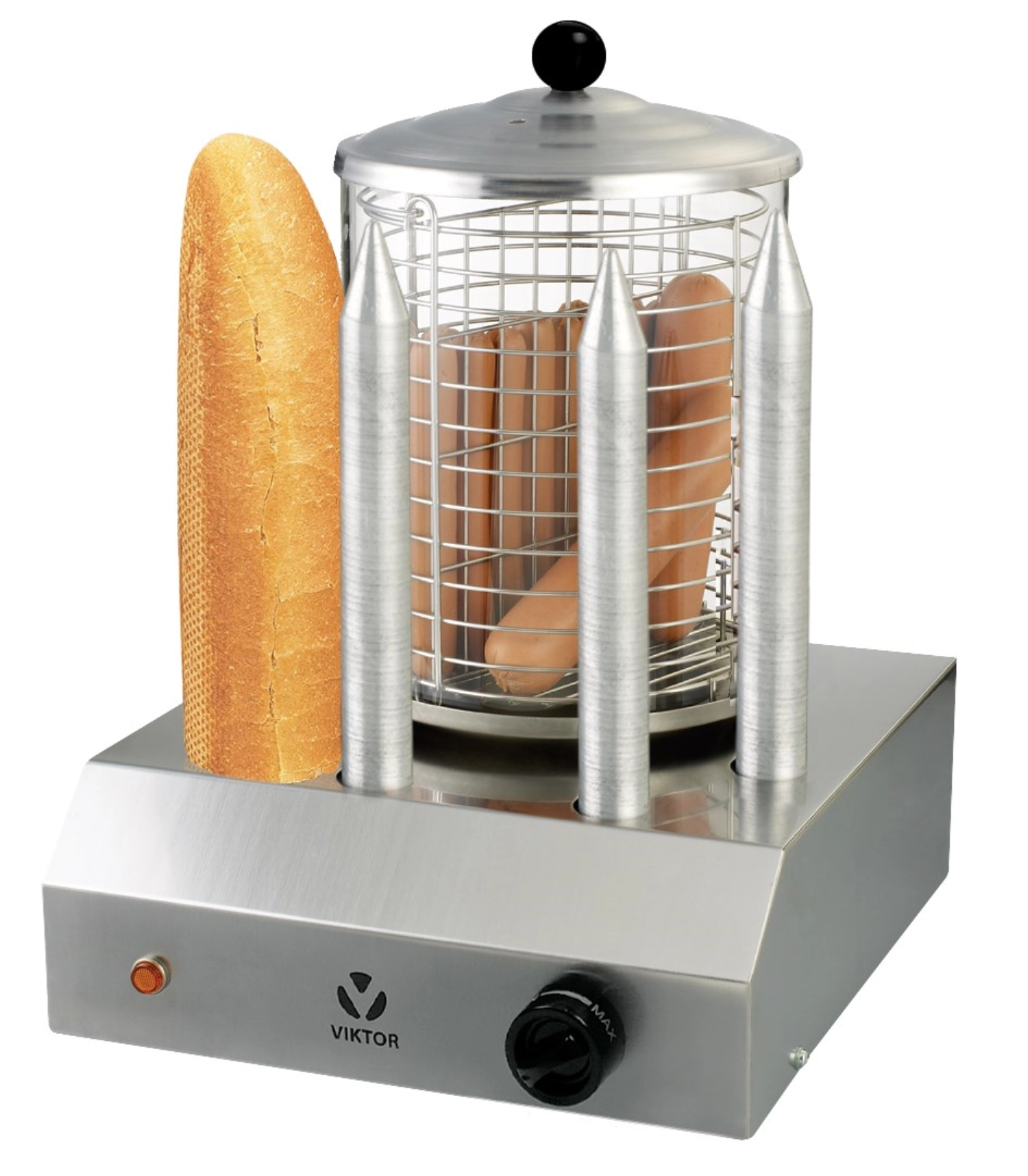 Machine à hot dog avec 4 porte-pain