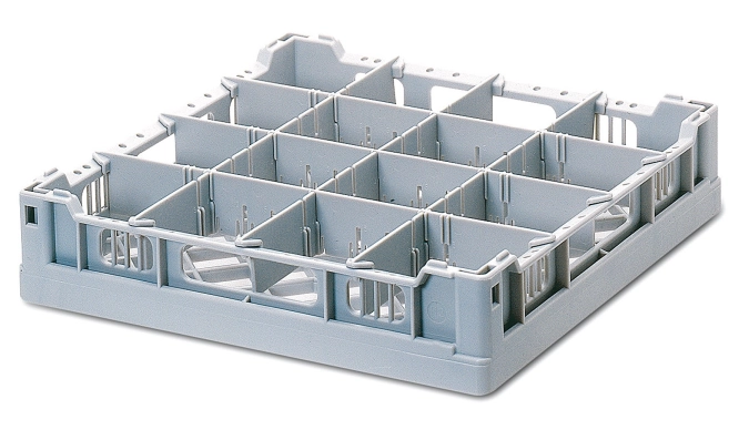 Gläserkorb 400x400mm, 4x4 Fächer (88x88mm) H: 65mm