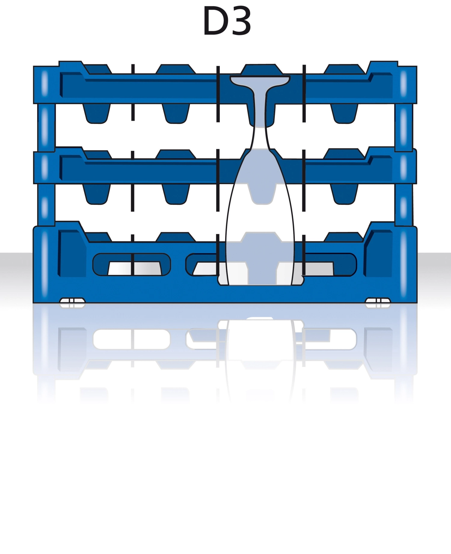 Panier en verre a. flancs D3 5x5/250