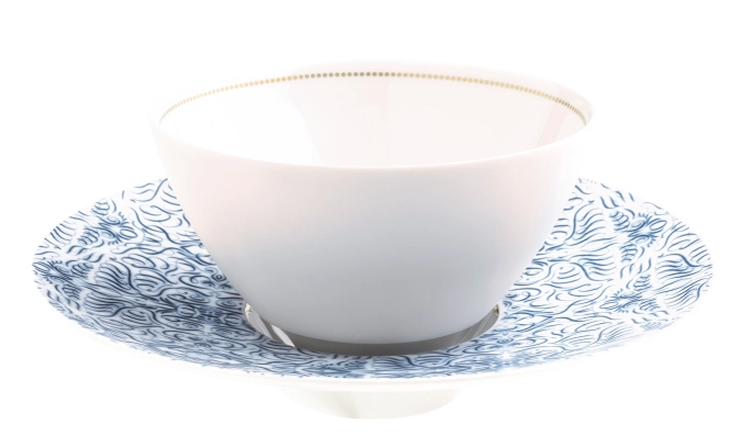 Alif Blue Bol à café au lait et à soupe a. soucoupe