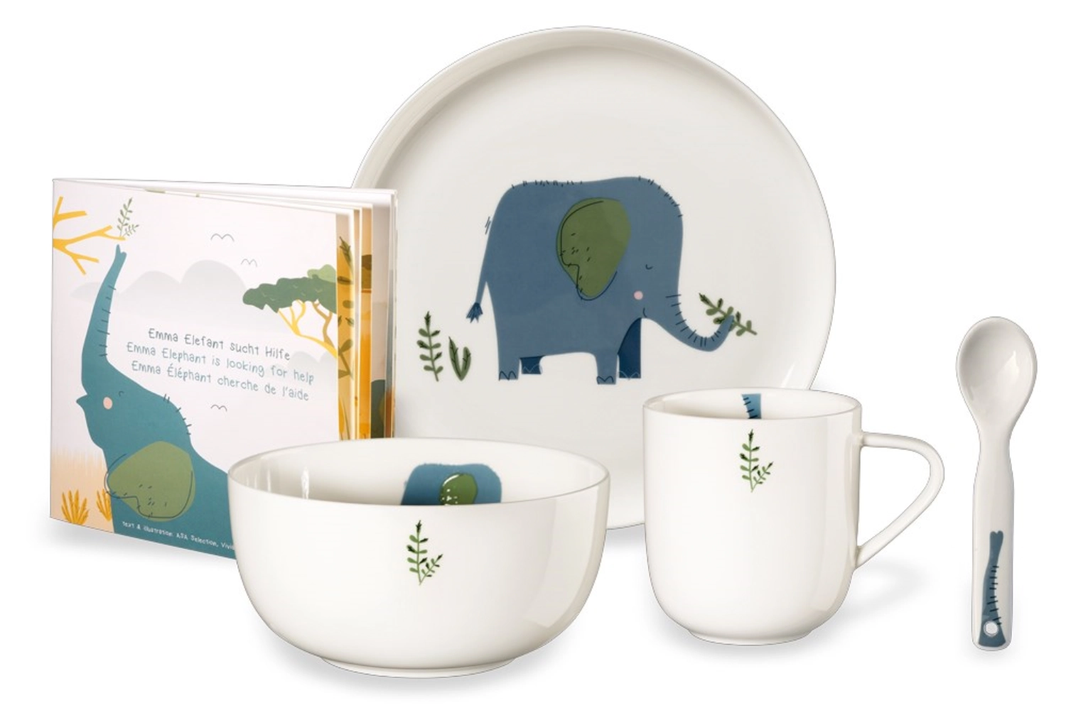 Kids 5 pcs. set de vaisselle emma éléphant