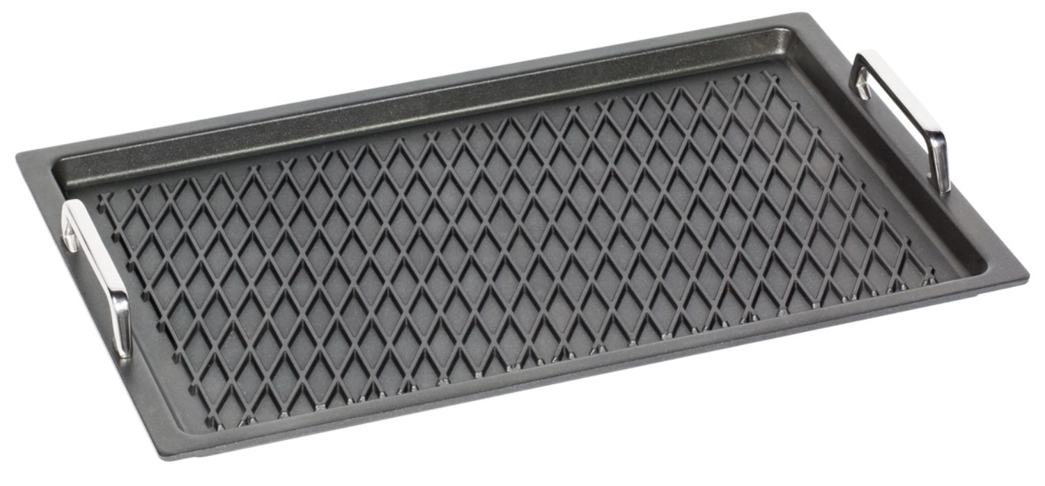 Plaque à frire GN 1/1, H2cm a. motif en losange a. poignées