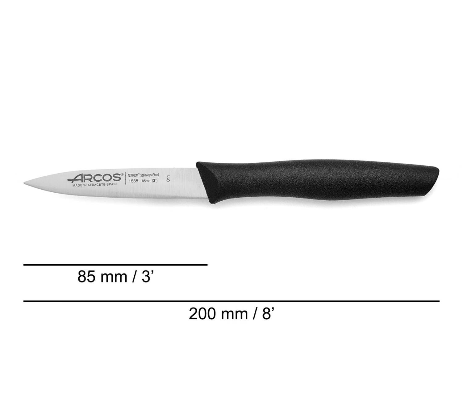 Nova Rüstmesser glatt Klinge 8.5cm Griff schwarz