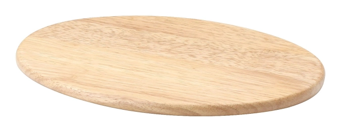 Planche à découper en hévéa, ovale, huilée 30x20x1.2 cm
