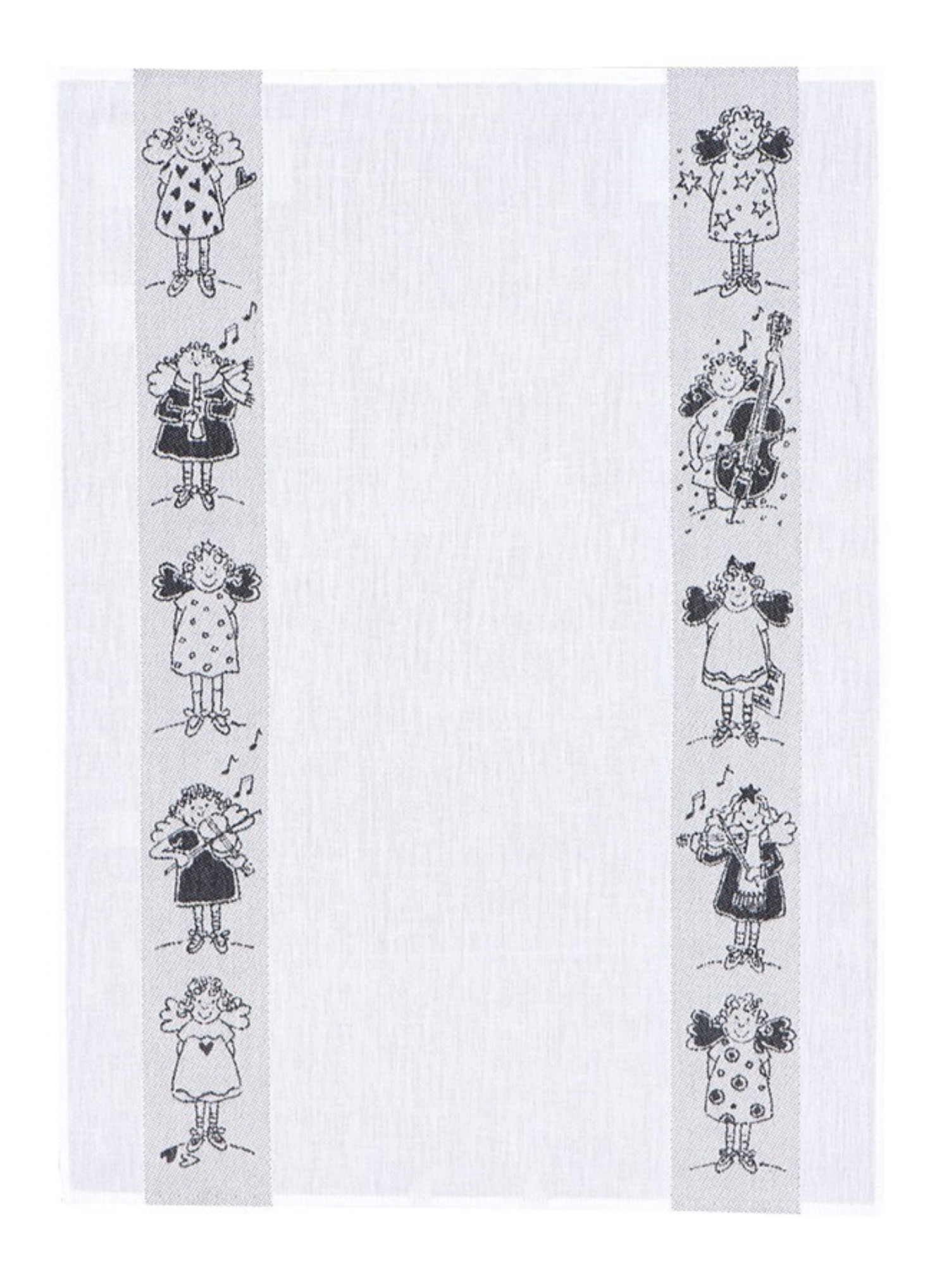 Küchentuch 50x70cm Bordüre Engel schwarz