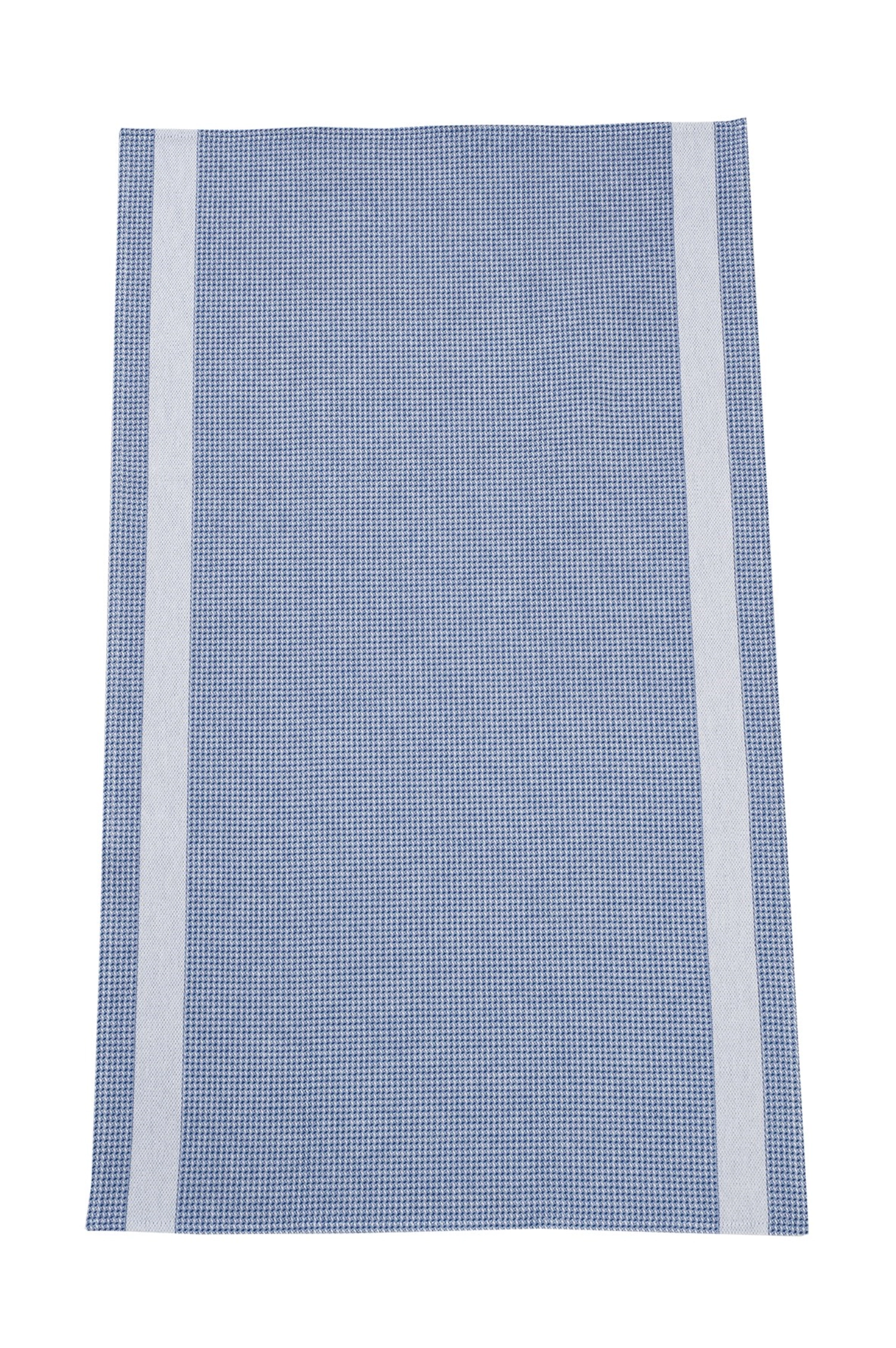 Linge gaufré 50x75cm, bleu a. bord blanc