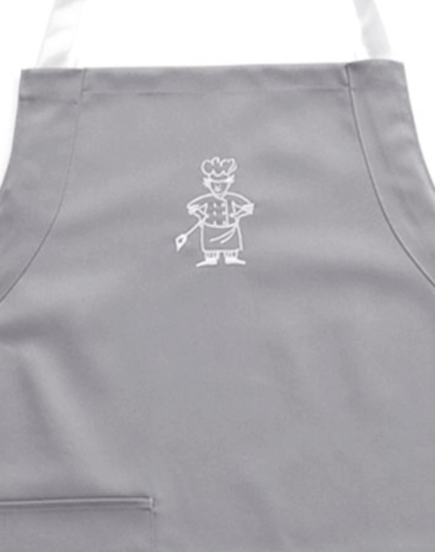 Tablier à bavette gris a. broderie « Koch