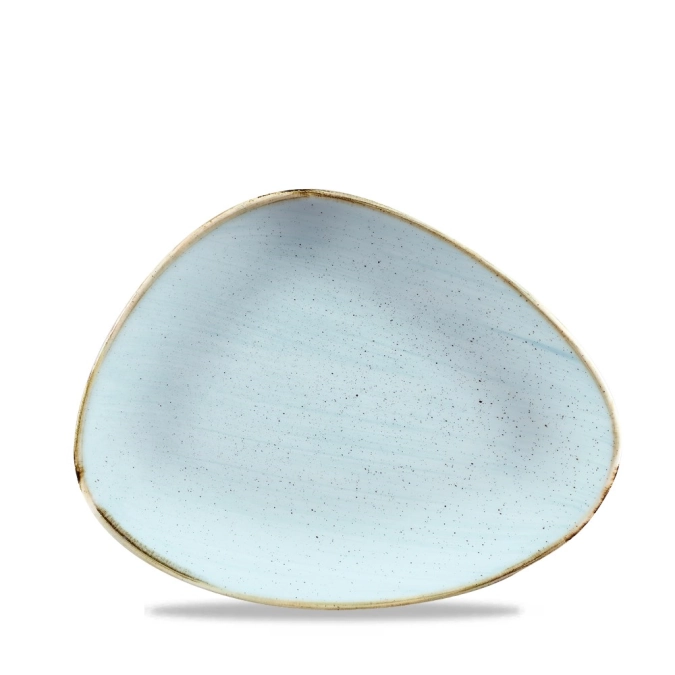 Assiette triangulaire chefs duck egg 26.5x20.5cm