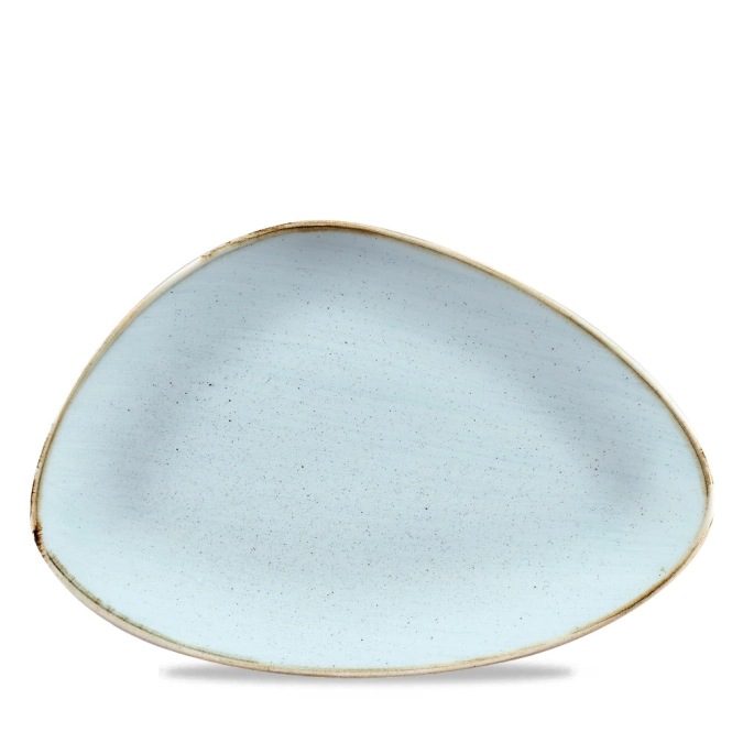 Assiette triangulaire chefs duck egg 30.4x20.5cm