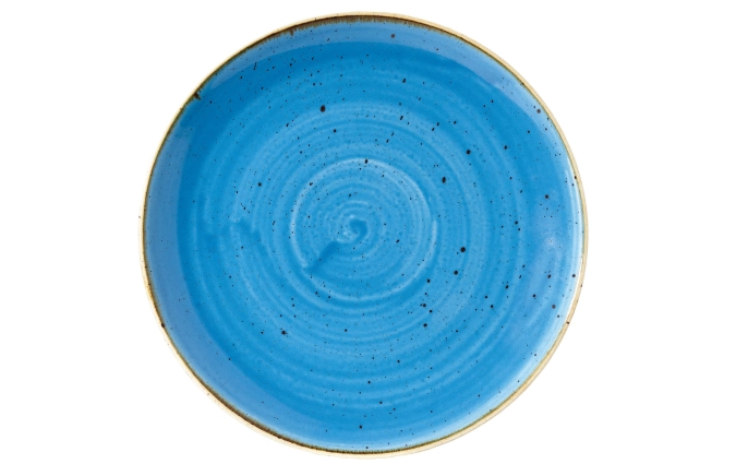Stonecast cornflower blue coupe assiette plate 21.7cm