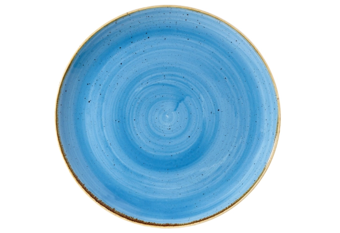 Stonecast cornflower blue coupe assiette plate 26cm