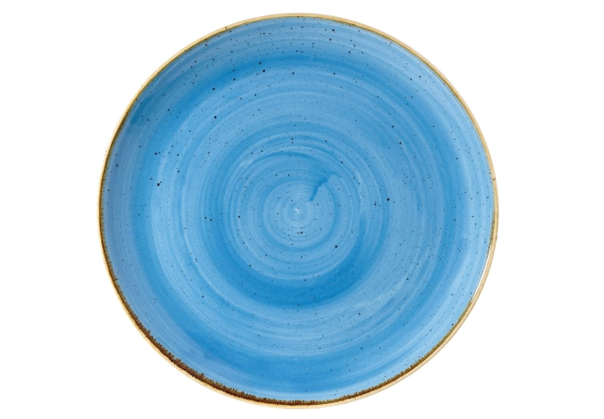 Stonecast cornflower blue coupe assiette plate 28.8cm
