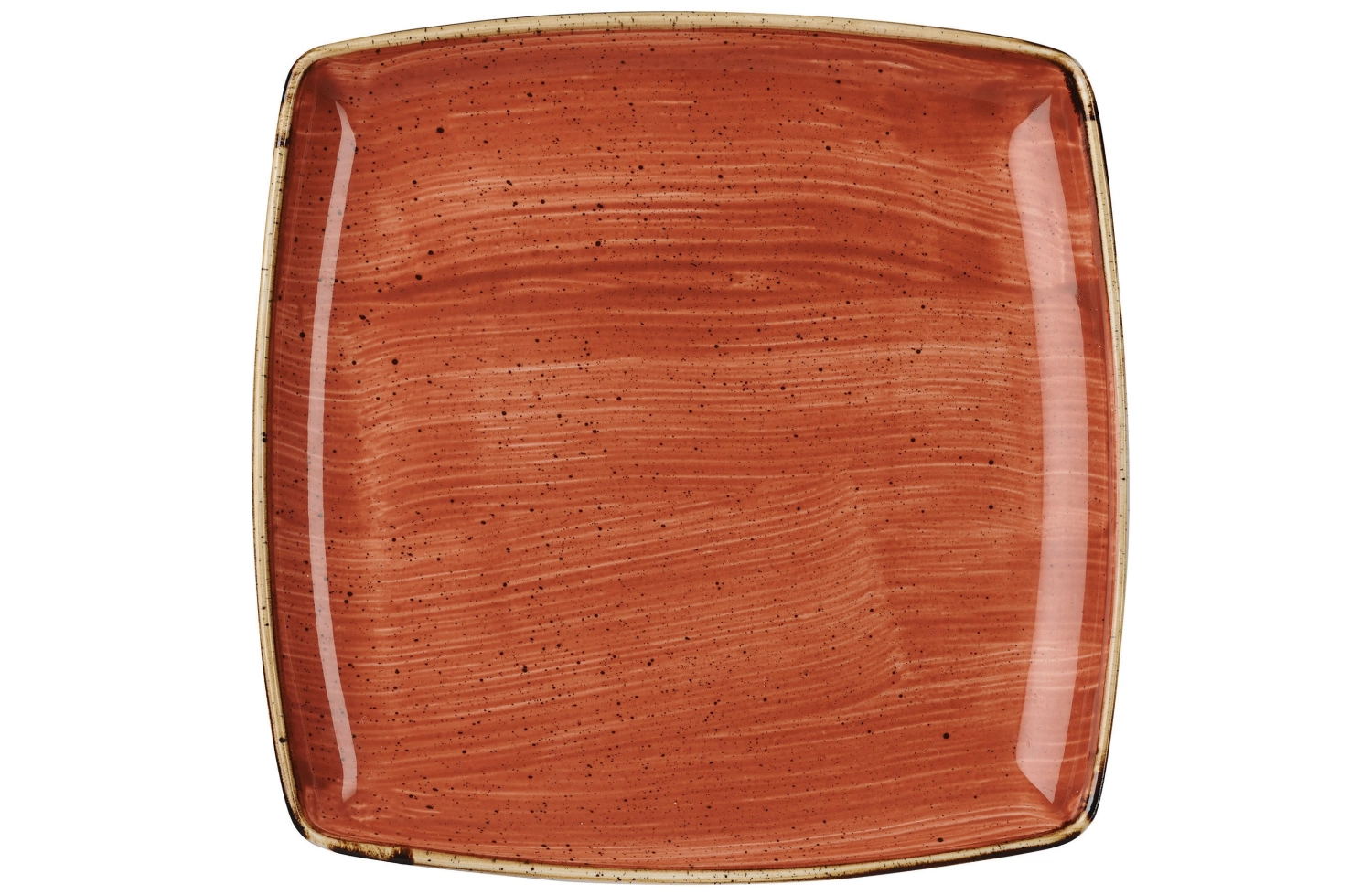 Assiette plate carree spiced orange 26cm