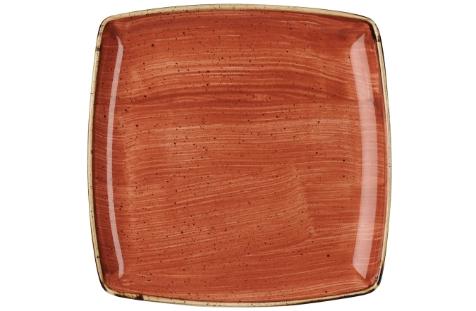 Assiette plate carree spiced orange 26cm