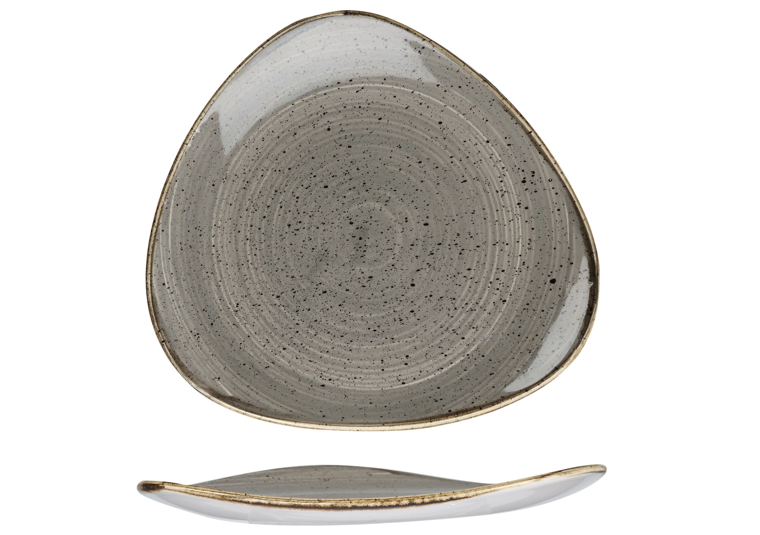 Stonecast Peppercorn Grey Triangel Teller flach