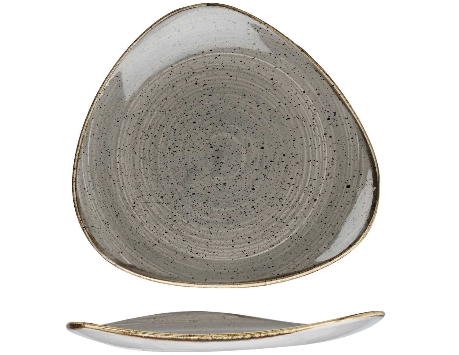 Stonecast Peppercorn Grey Triangel Teller flach