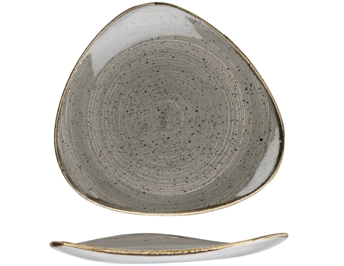 Assiette triangle plate grey 26.5cm