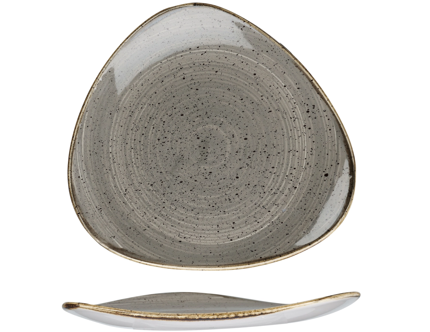 Stonecast Peppercorn Grey Triangel Teller flach