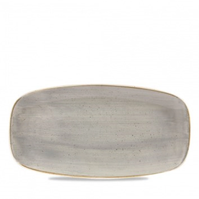 Assiette rectangulaire chefs oblong grey 26.9cmx12.7cm