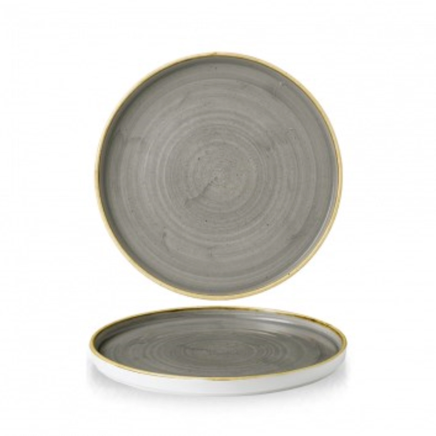 Assiette ronde plate bord droit peppercorn grey 21cm