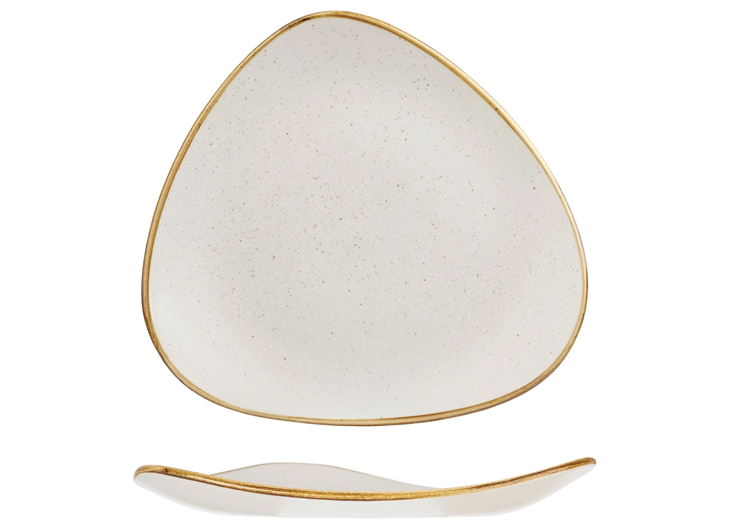 Assiette triangle plate barley white 19.2cm