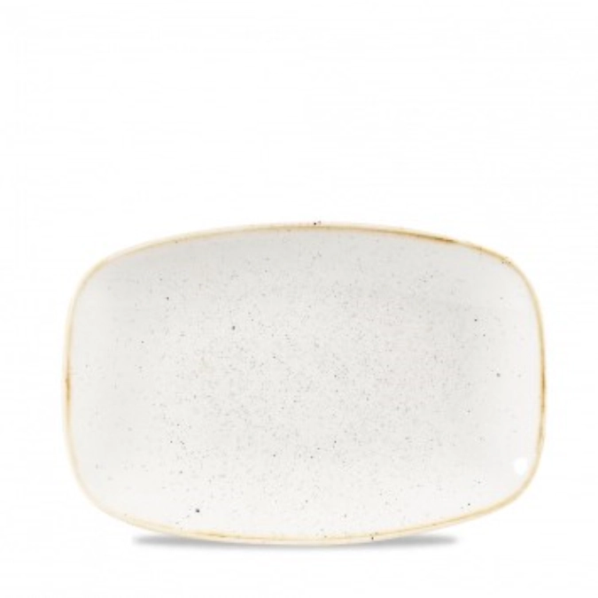 Assiette chefs oblong barley white 23.7cmx15.7cm