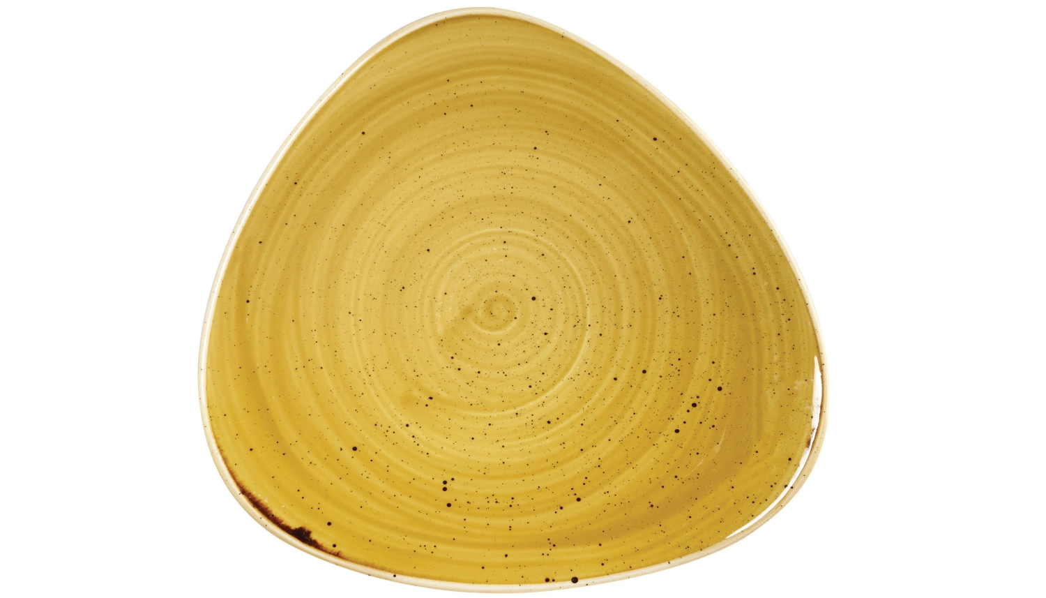 Assiette triangle plate mustard 22.9cm
