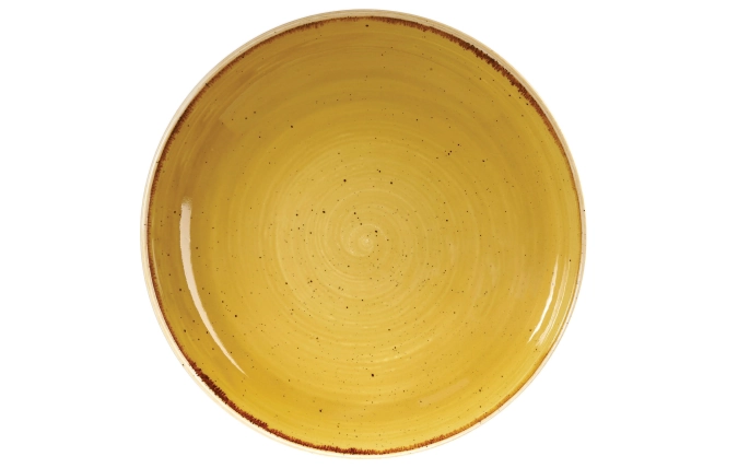 Stonecast mustard yellow coupe assiette creuse 24.8cm