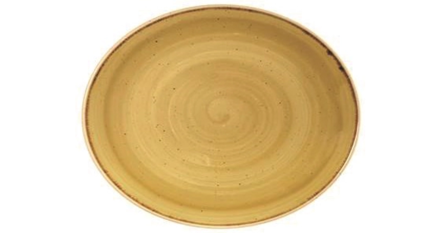 Assiette ovale mustard 19.7cm