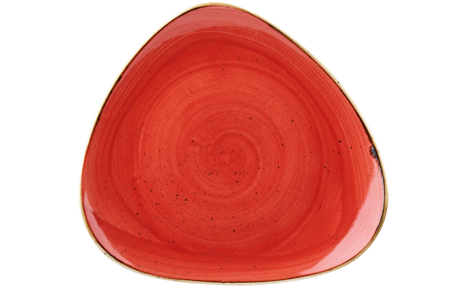 Stonecast berry red triangle assiette plate 31.1cm