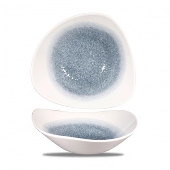 S.P. Raku Topaz Blue Organic Teller tief
