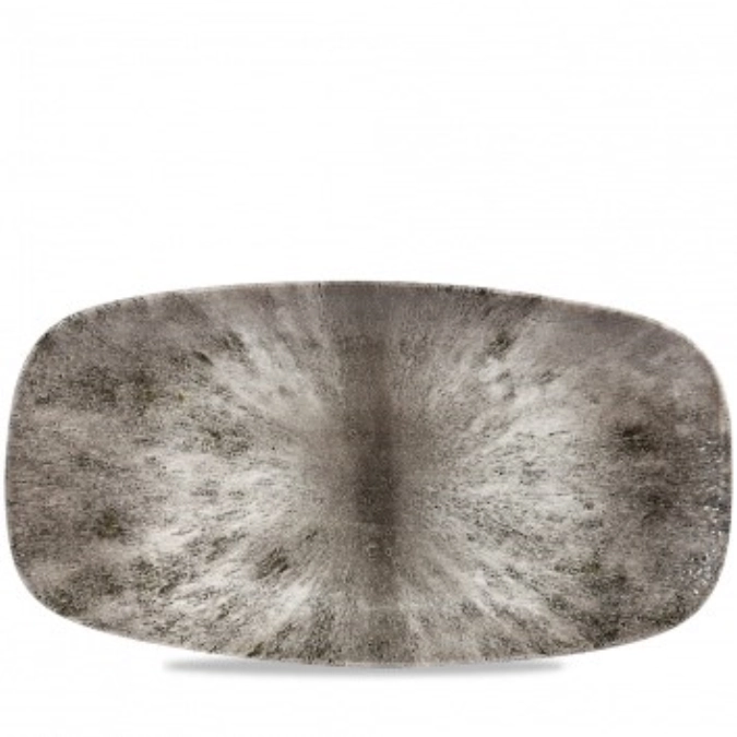 Assiette rectangulaire chefs oblong stone quartz black 35.5x