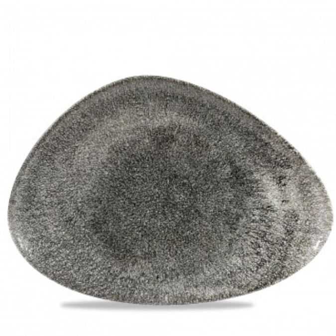 S.P. Raku Quartz Black Triangel Platte flach