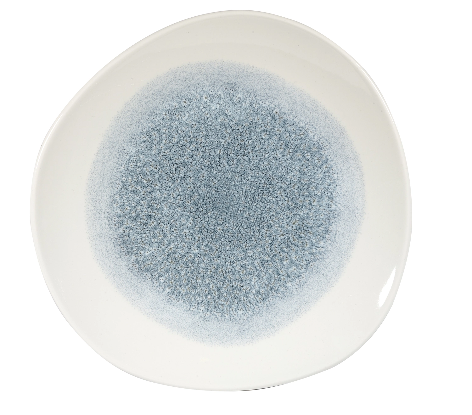 S.P. Raku Topaz Blue Organic Teller flach