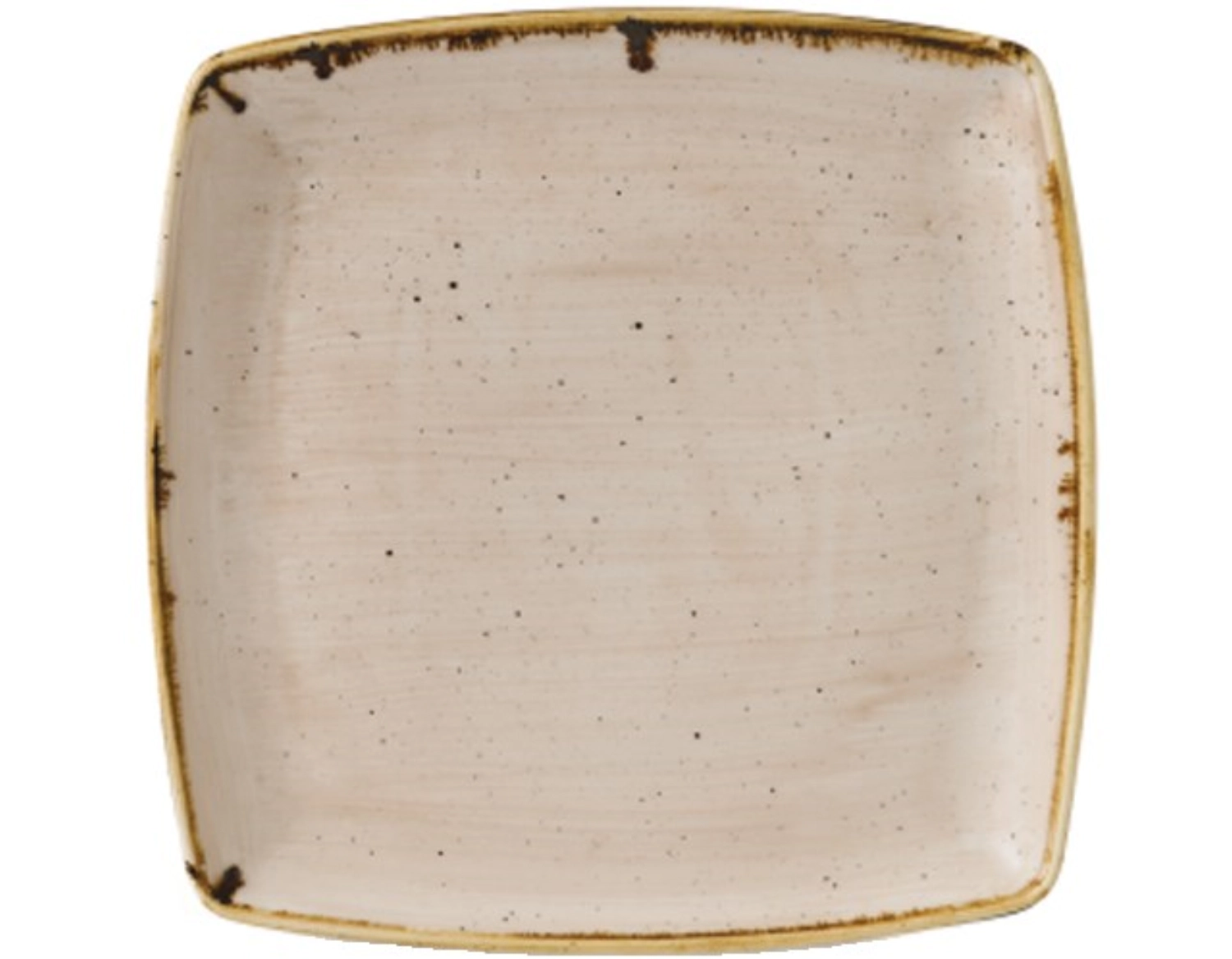Stonecast nutmeg cream assiette carrée 26.8x26.8cm